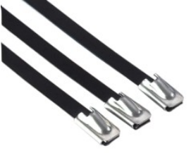 Self-locking stainless steel pvc coated cable tie